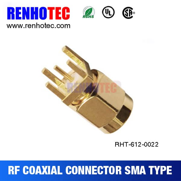 SMA Male Plug Mount Straight RF Coaxial Connector